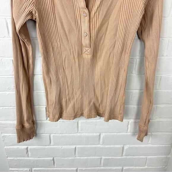 Aerie Road Trip Long Sleeve Henley Ribbed Shirt Size M - Picture 5 of 9